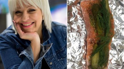 Любимата рецепта на Джуджи е сьомга с кисели краставички и копър