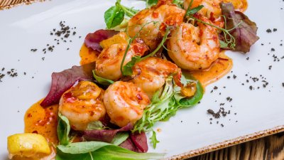 Скариди по сечуански в сладко-кисел сос