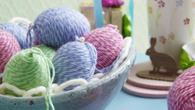 Великденска украса за яйца от прежда