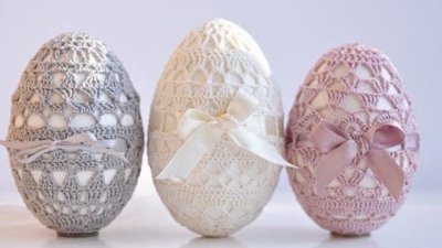 Великденски яйца с дантела