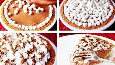 Лесна торта със сладолед и маршмелоу