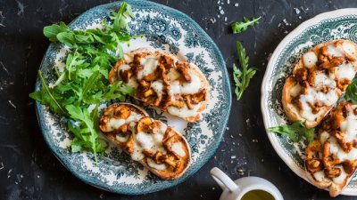 Запечен сандвич с гъби и кашкавал