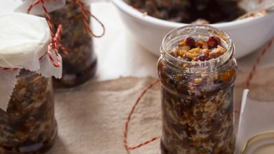 Плънка за печена тиква със сушени плодове и коняк