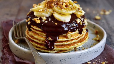 Палачинки с банани и ядки без глутен