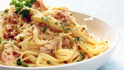 Фетучини карбонара