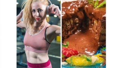 Протеиново брауни с портокал и ментов пълнеж от Жаси 