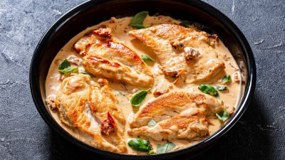 Пилешки котлети със сос и сушени домати