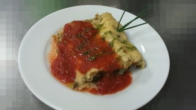 Канелони със спанак, булгур и сирене