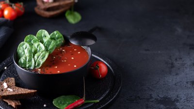 Пикантна доматена крем супа с червена леща 