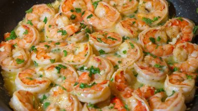 Скариди със сметана и пармезан