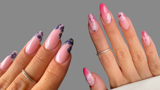 Френски маникюри с цветя и сърца. Снимка: istock