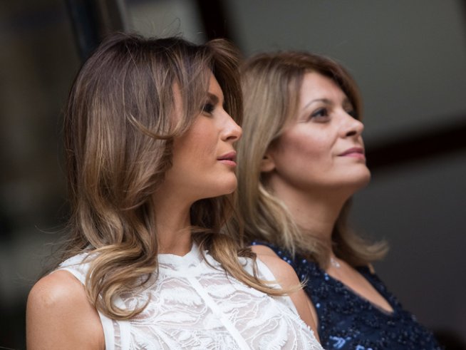 Мелания Тръмп и Десислава Радева. Снимка: Reuters