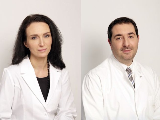 Д-р Р. Денчева, д-р И. Петров от Дерматологична клиника "София".