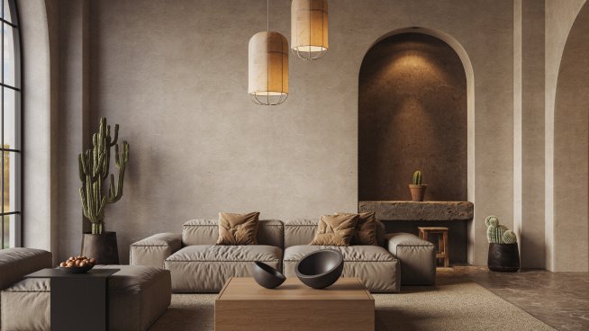 Интериорни идеи за дома с цвета на 2025 година Mocha Mousse.Снимка: istock