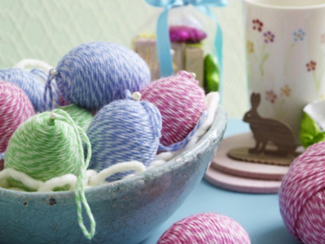 Великденска украса за яйца от прежда