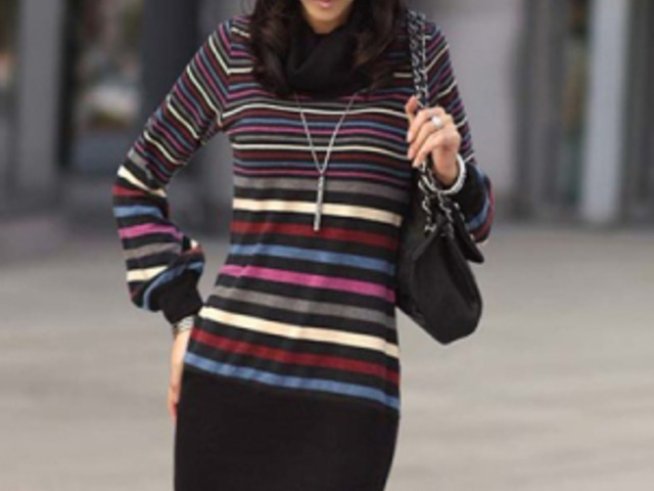 Плетена рокля за есента и зимата