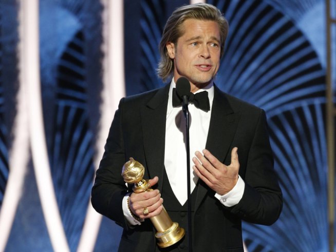 Брад Пит спечели втори "Златен глобус". Актьорът печели престижната статуетка през 1996-а за поддържаща роля в "12 маймуни".Снимка: Reuters