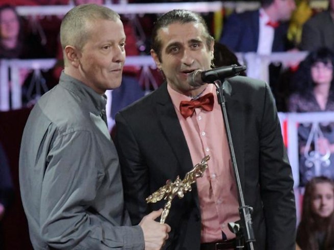 Валери Йорданов и Филип Трифонов на наградите "Икар". Снимка: Булфото