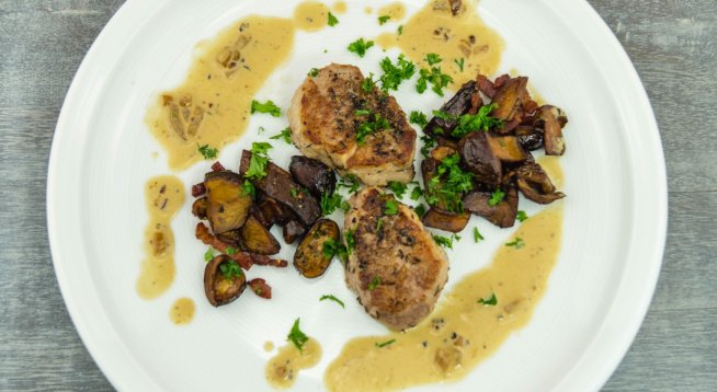 Свински котлети с гъби и Марсала