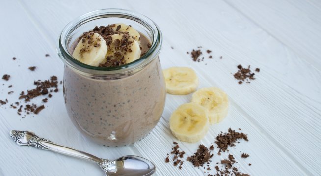 Пудинг с какао и семена от чиа