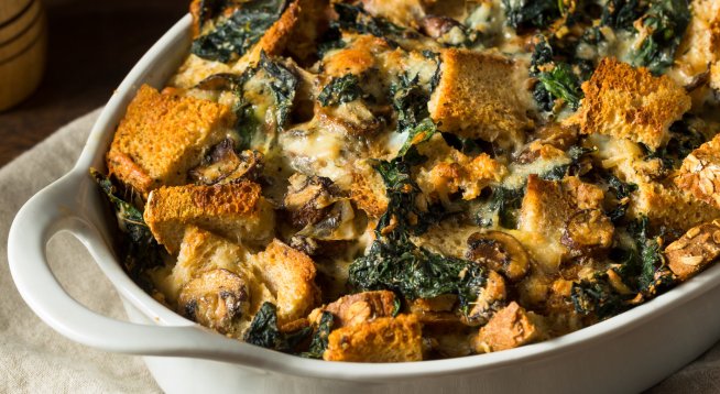 Страта с гъби и спанак