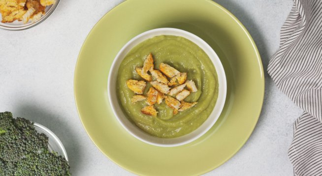 Крем супа с броколи и чесън