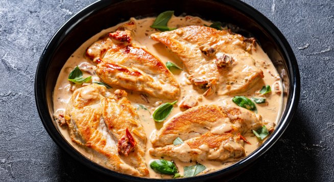 Пилешки котлети със сос и сушени домати