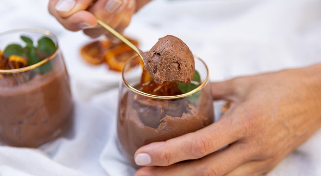 Шоколадов пудинг без захар под 500 калории