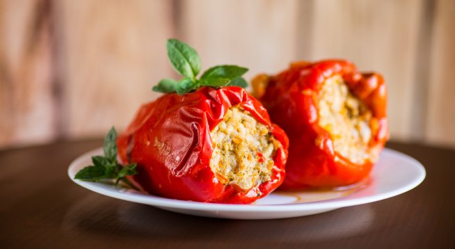 Диетична рецепта за пълнени чушки с ориз.