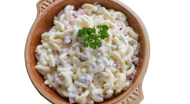 1 пакет макарони
1/3 чаша готов италиански дресинг
½ чаша заквасена сметана
1 чаша майонеза
1 глава лук, нарязана
2 стръка целина, нарязани
½ чаена лъжица чеснов прах или гранули
1 чаена лъжица сол
½ чаена лъжица черен пипер
1 консерва риба тон, отцедена